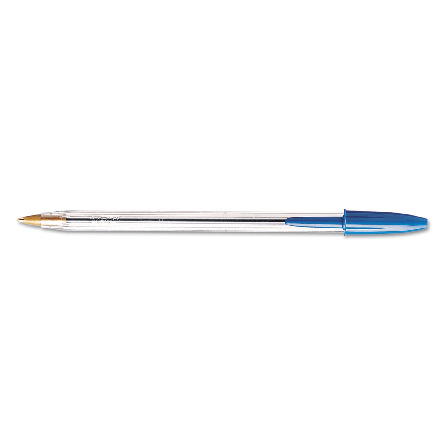 Cristal Xtra Smooth Ballpoint Pen, Stick, Medium 1 mm, Blue Ink, Clear Barrel, Dozen