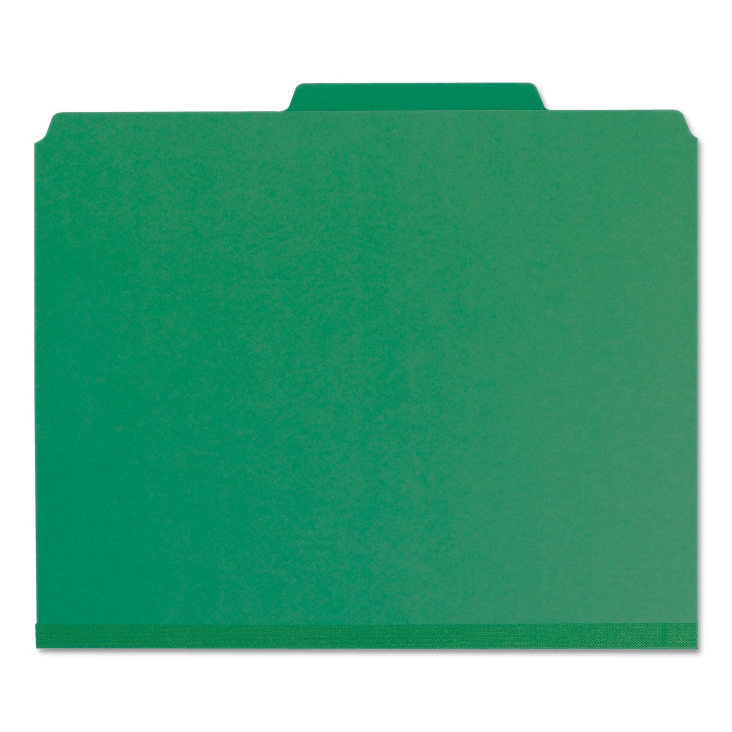 Recycled Pressboard Classification Folders, 2" Expansion, 2 Dividers, 6 Fasteners, Letter Size, Green Exterior, 10/Box - 