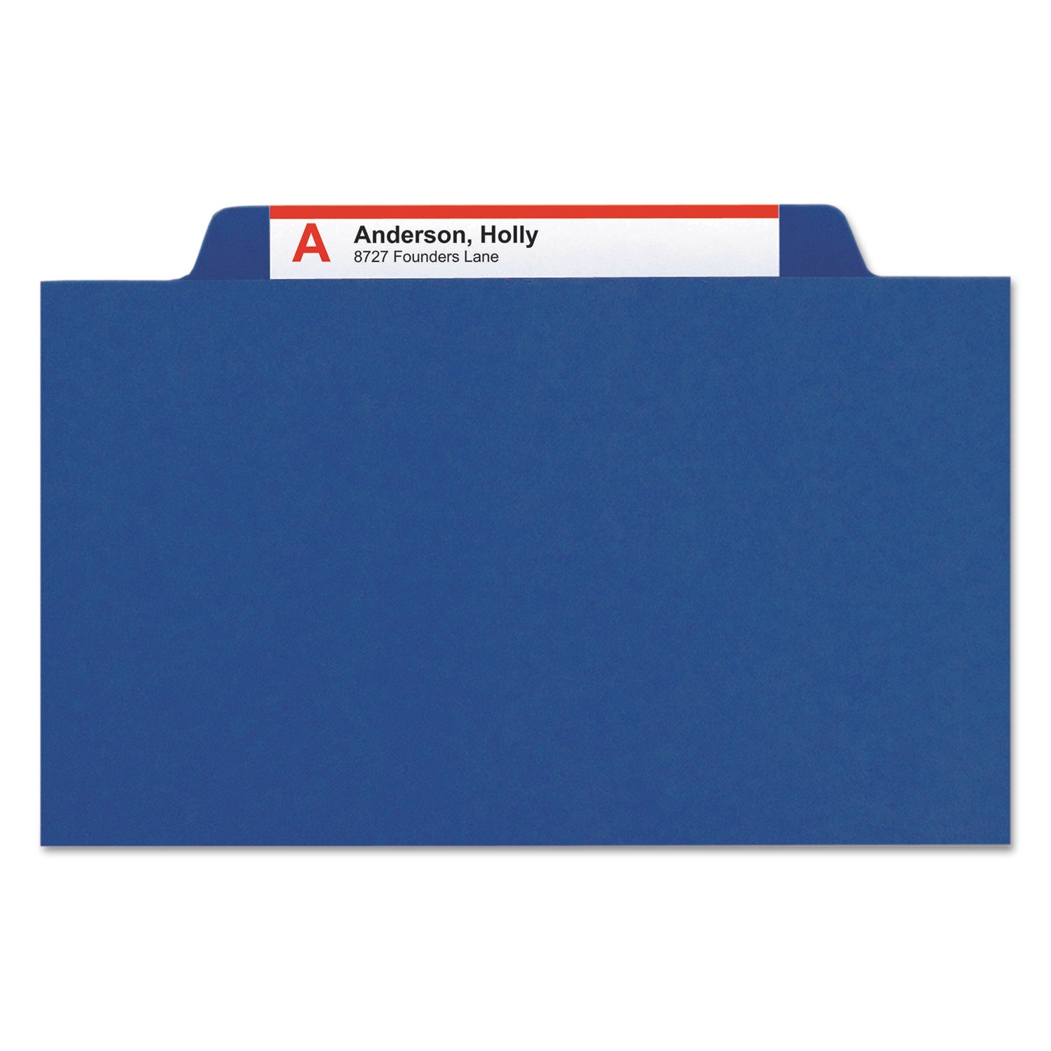 6-Section Pressboard Top Tab Pocket Classification Folders, 6 SafeSHIELD Fasteners, 2 Dividers, Legal Size, Dark Blue, 10/Box - 