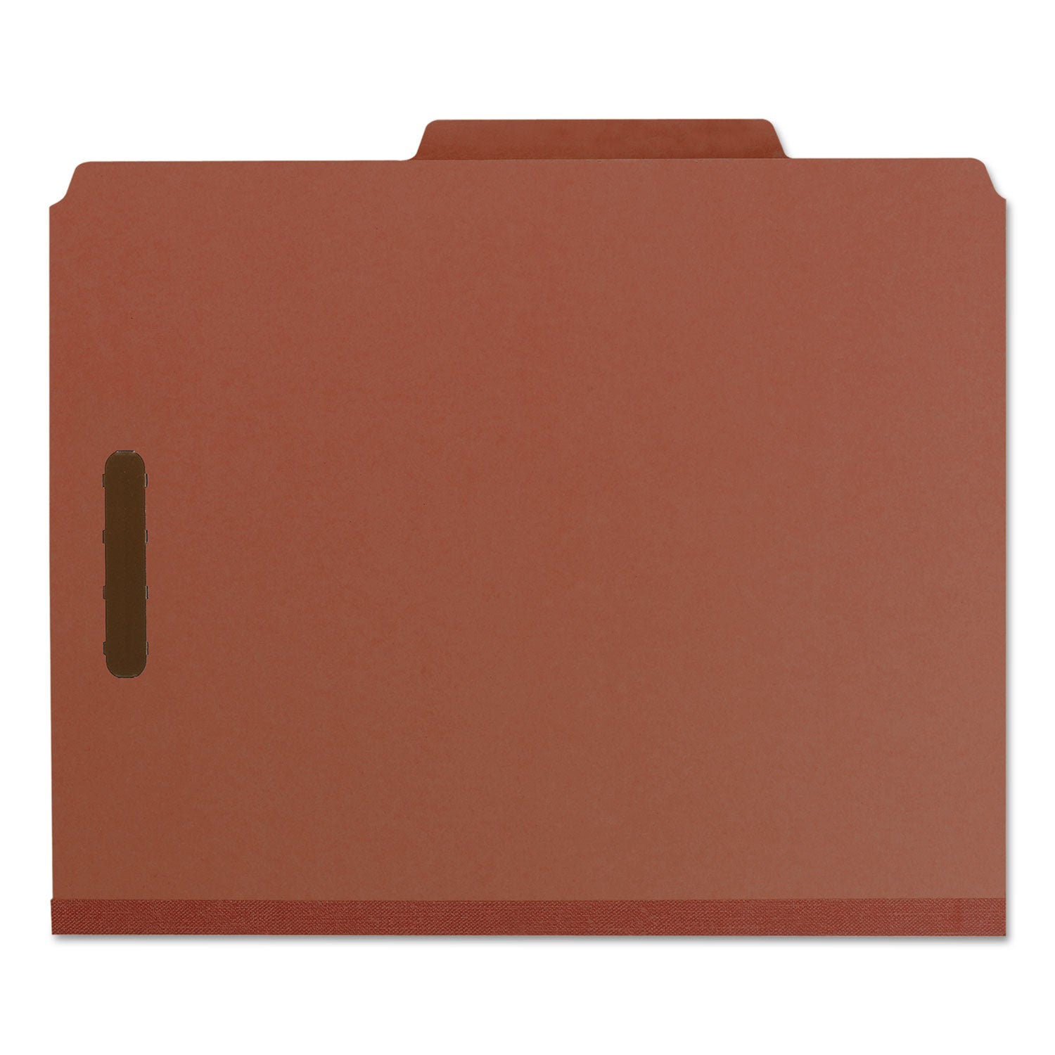 Recycled Pressboard Classification Folders, 2" Expansion, 1 Divider, 4 Fasteners, Letter Size, Red Exterior, 10/Box - 2