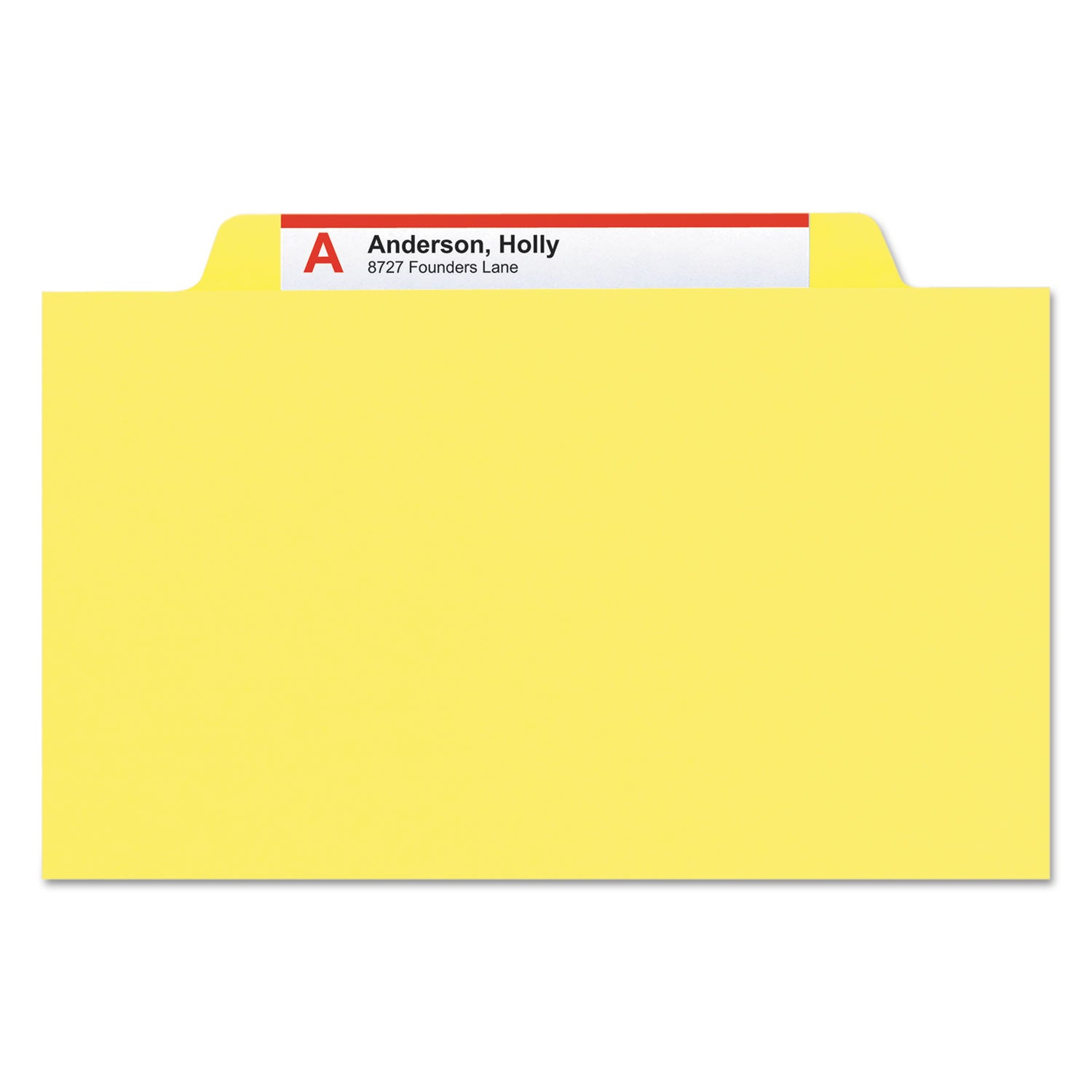 Top Tab Classification Folders, Four SafeSHIELD Fasteners, 2" Expansion, 1 Divider, Letter Size, Yellow Exterior, 10/Box - 