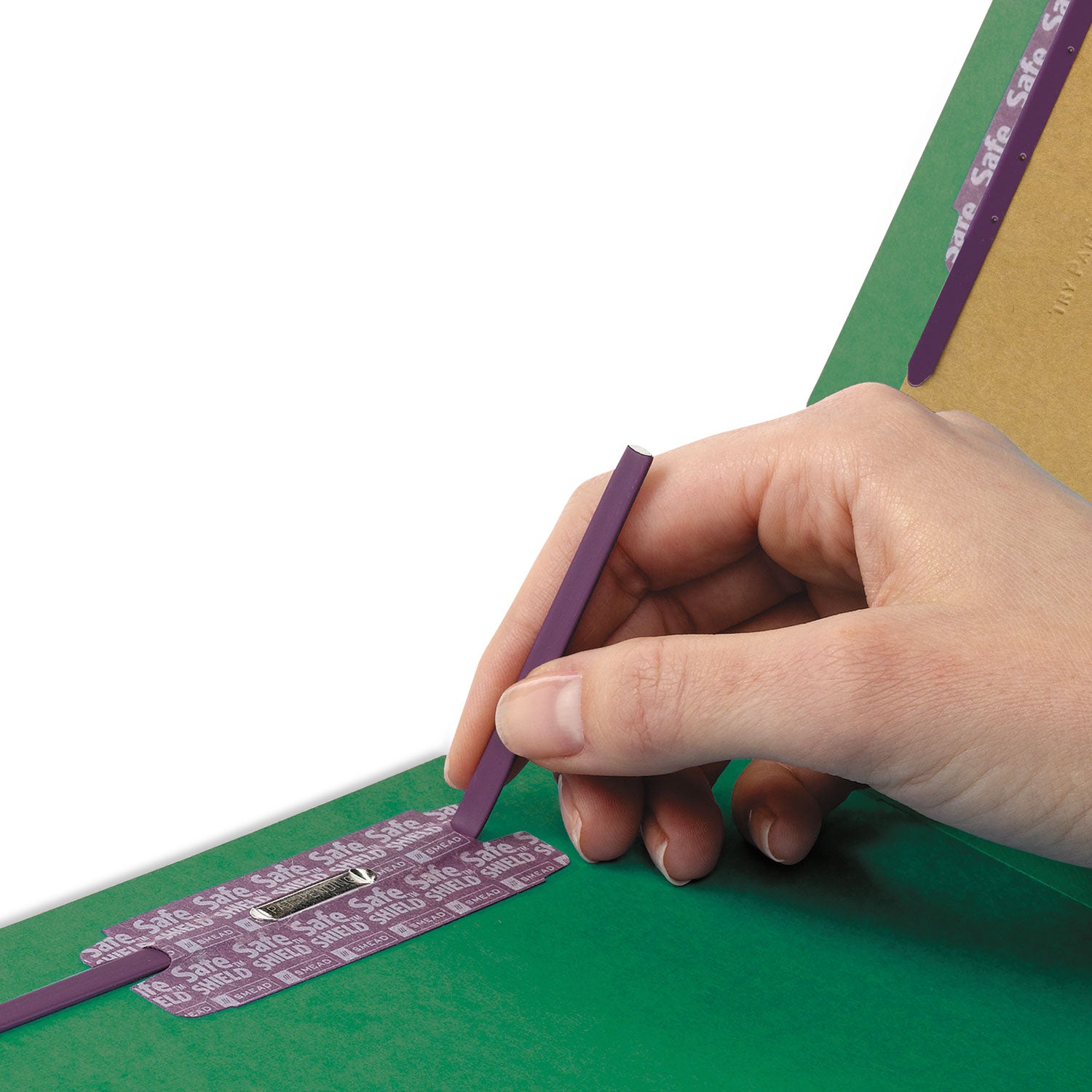 Eight-Section Pressboard Top Tab Classification Folders, Eight SafeSHIELD Fasteners, 3 Dividers, Legal Size, Green, 10/Box - 