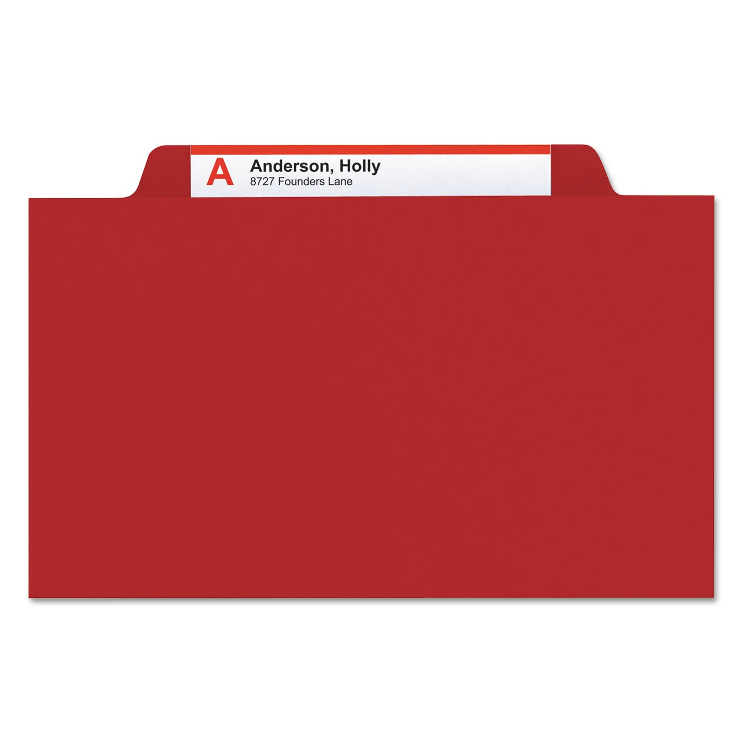 Top Tab Classification Folders, Six SafeSHIELD Fasteners, 2" Expansion, 2 Dividers, Letter Size, Red Exterior, 10/Box - 
