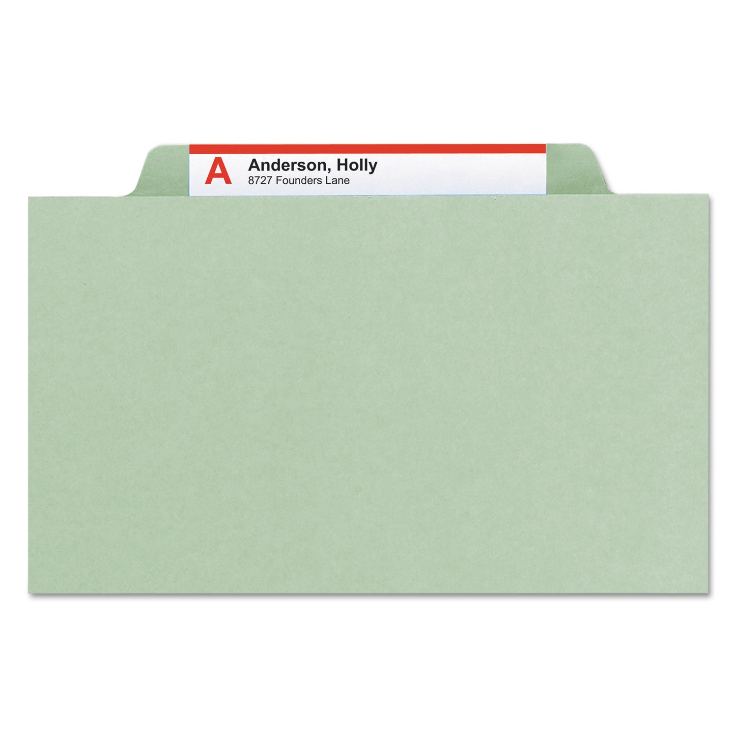 Recycled Pressboard Classification Folders, 2" Expansion, 1 Divider, 4 Fasteners, Letter Size, Gray-Green, 10/Box - 