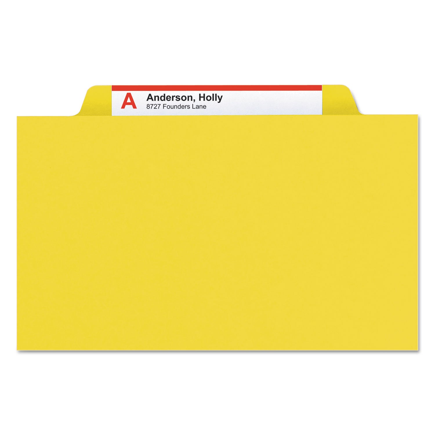 Four-Section Pressboard Top Tab Classification Folders, Four SafeSHIELD Fasteners, 1 Divider, Legal Size, Yellow, 10/Box
