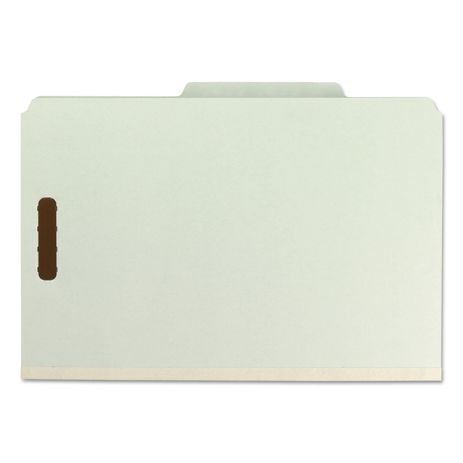 Recycled Pressboard Classification Folders, 3" Expansion, 3 Dividers, 8 Fasteners, Legal Size, Gray-Green, 10/Box