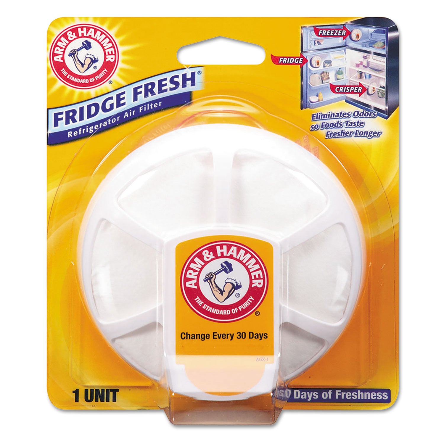 Fridge Fresh Baking Soda, Unscented, 5.5 oz, 8/Carton