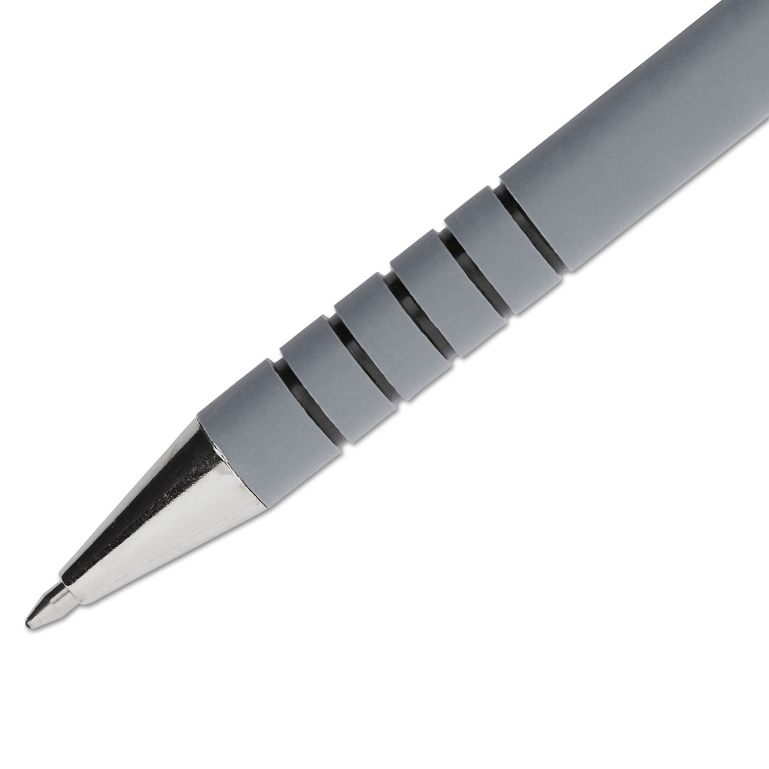 FlexGrip Ultra Recycled Ballpoint Pen, Stick, Fine 0.8 mm, Black Ink, Gray Barrel, Dozen - 