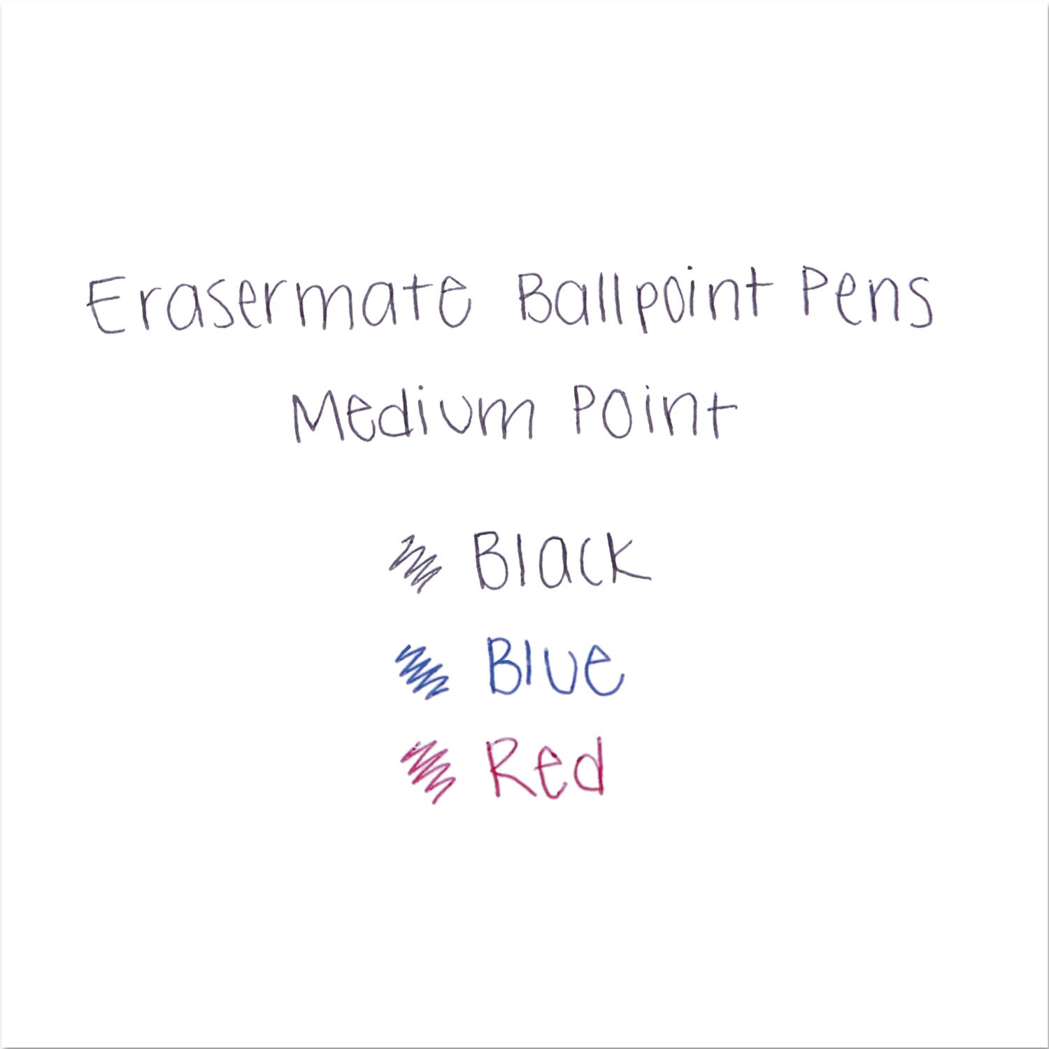 Eraser Mate Ballpoint Pen, Stick, Medium 1 mm, Black Ink, Black Barrel, Dozen - 