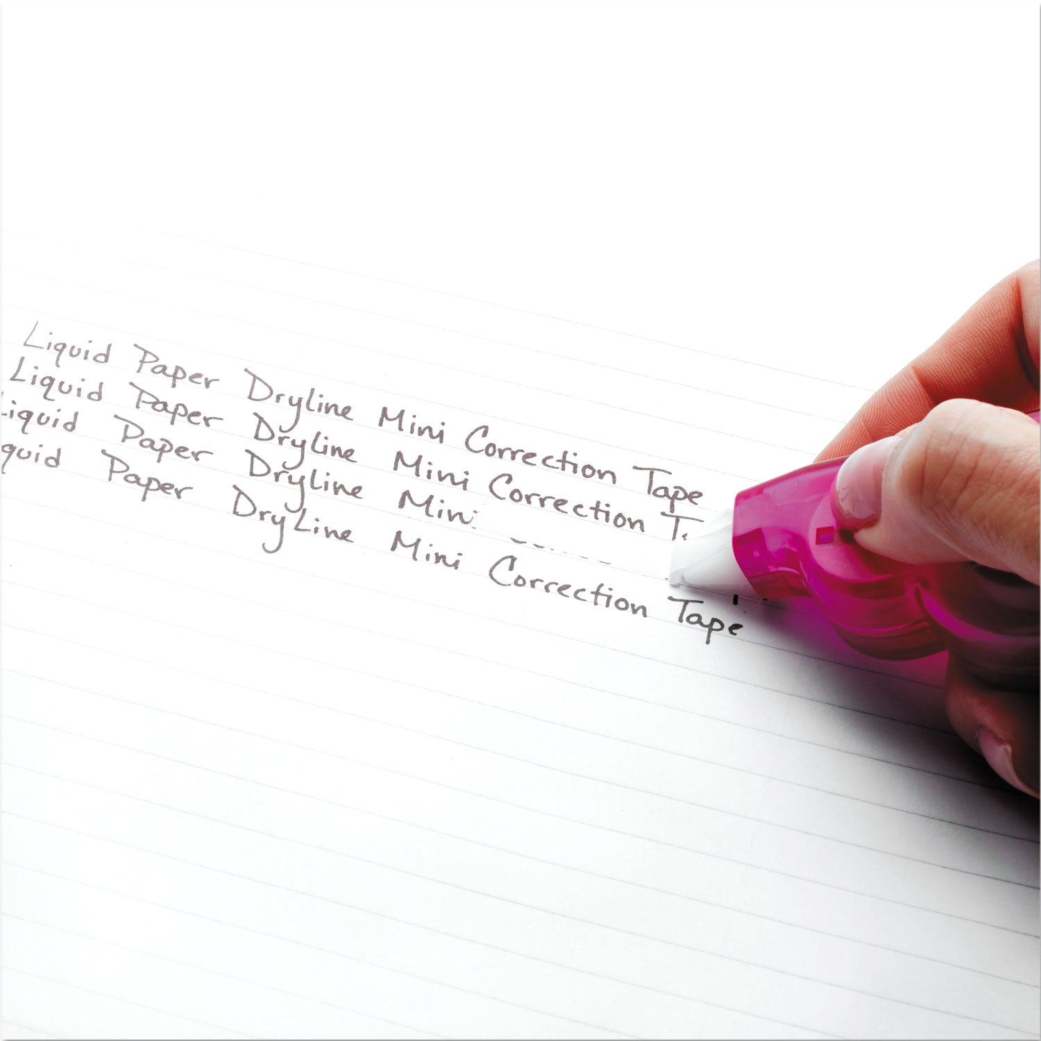 DryLine Mini Correction Tape, 0.2" x 197", Non-Refillable, Assorted Color Applicators, 5/Pack - 
