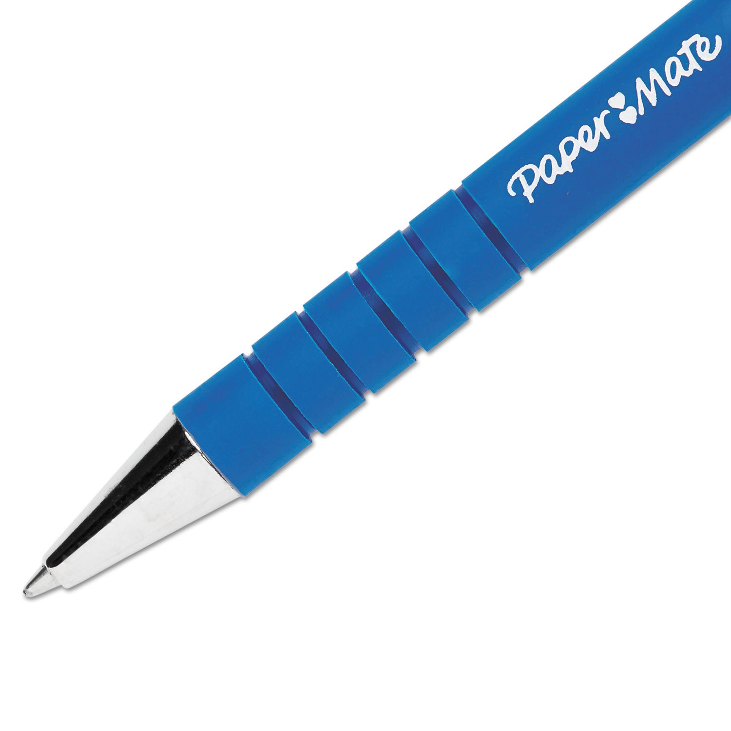 FlexGrip Ultra Recycled Ballpoint Pen, Retractable, Fine 0.8 mm, Blue Ink, Black/Blue Barrel, Dozen - 