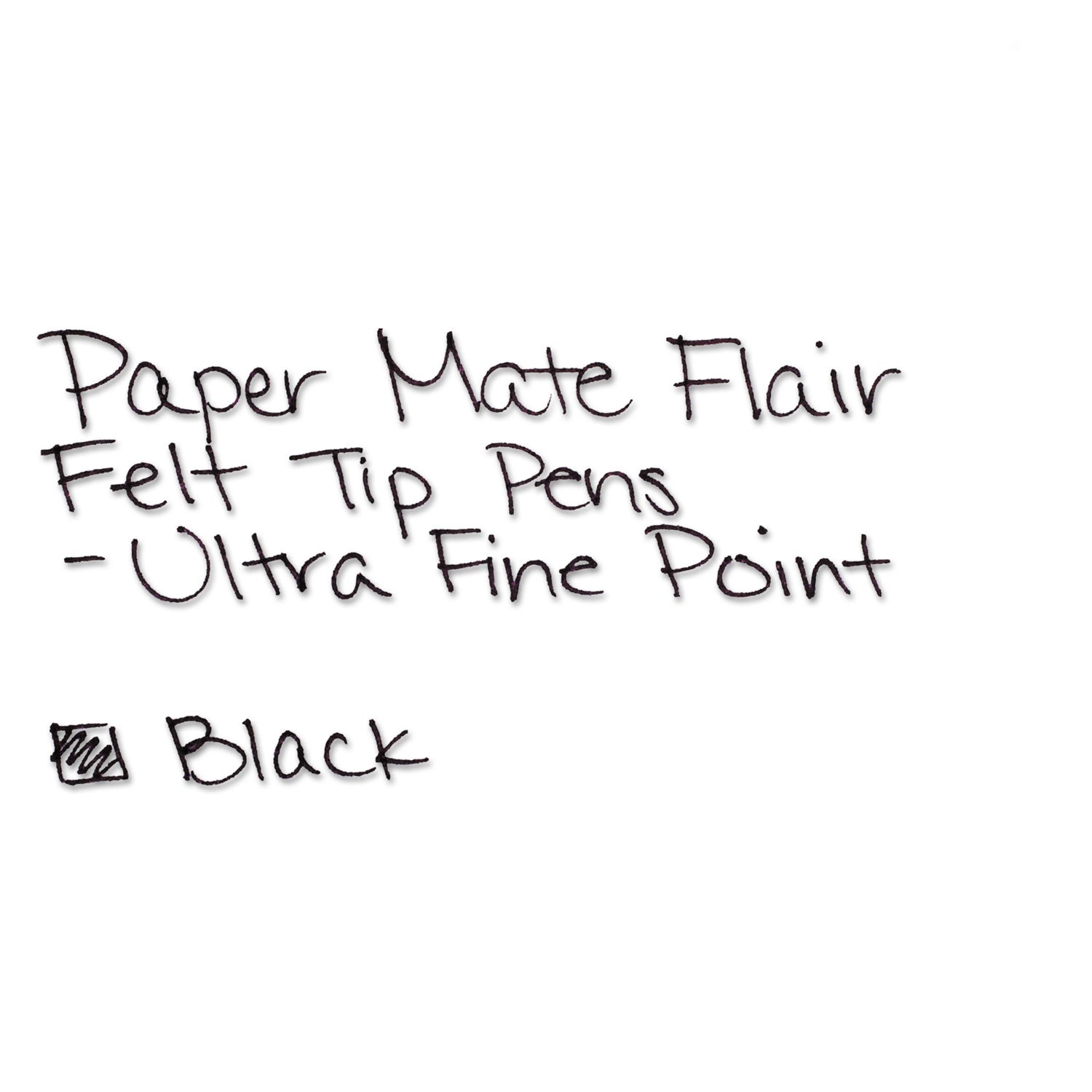 Flair Felt Tip Porous Point Pen, Stick, Extra-Fine 0.4 mm, Black Ink, Gray/Black Barrel, Dozen - 
