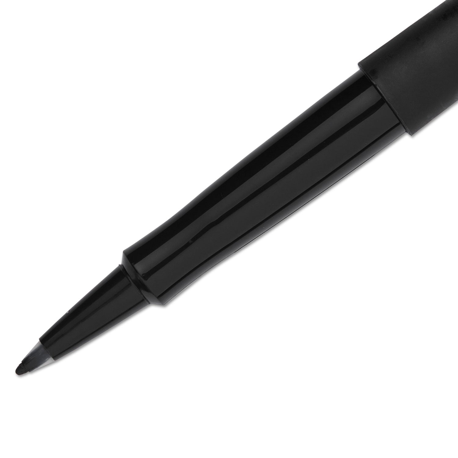 Point Guard Flair Felt Tip Porous Point Pen, Stick, Medium 0.7 mm, Black Ink, Black Barrel, Dozen - 