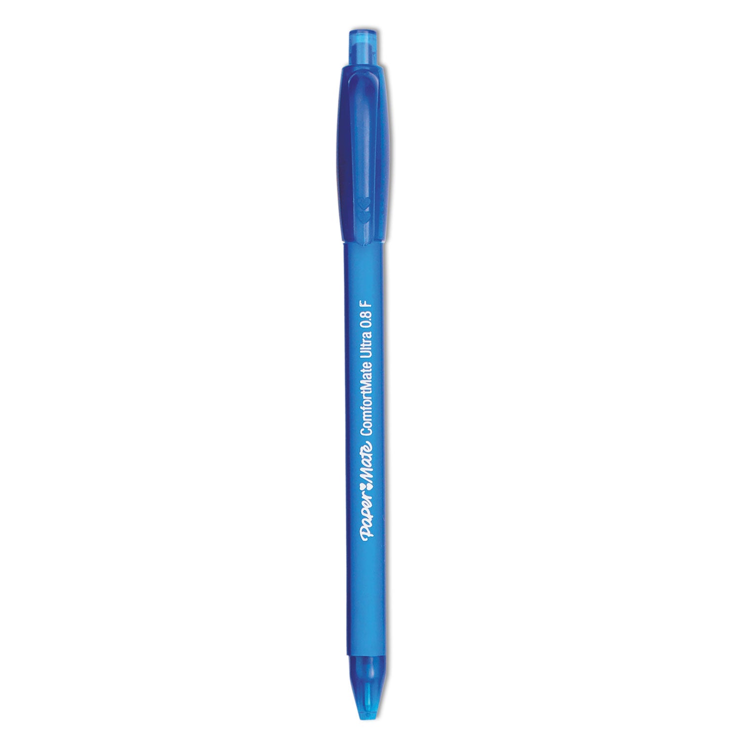 ComfortMate Ultra Ballpoint Pen, Retractable, Fine 0.8 mm, Blue Ink, Blue Barrel, Dozen - 