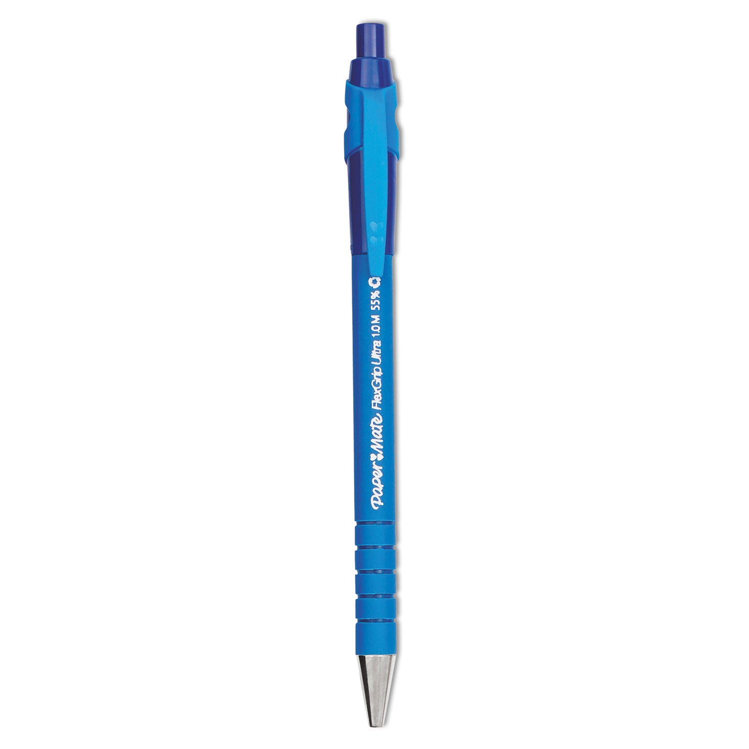 FlexGrip Ultra Recycled Ballpoint Pen, Retractable, Medium 1 mm, Blue Ink, Blue Barrel, Dozen - 