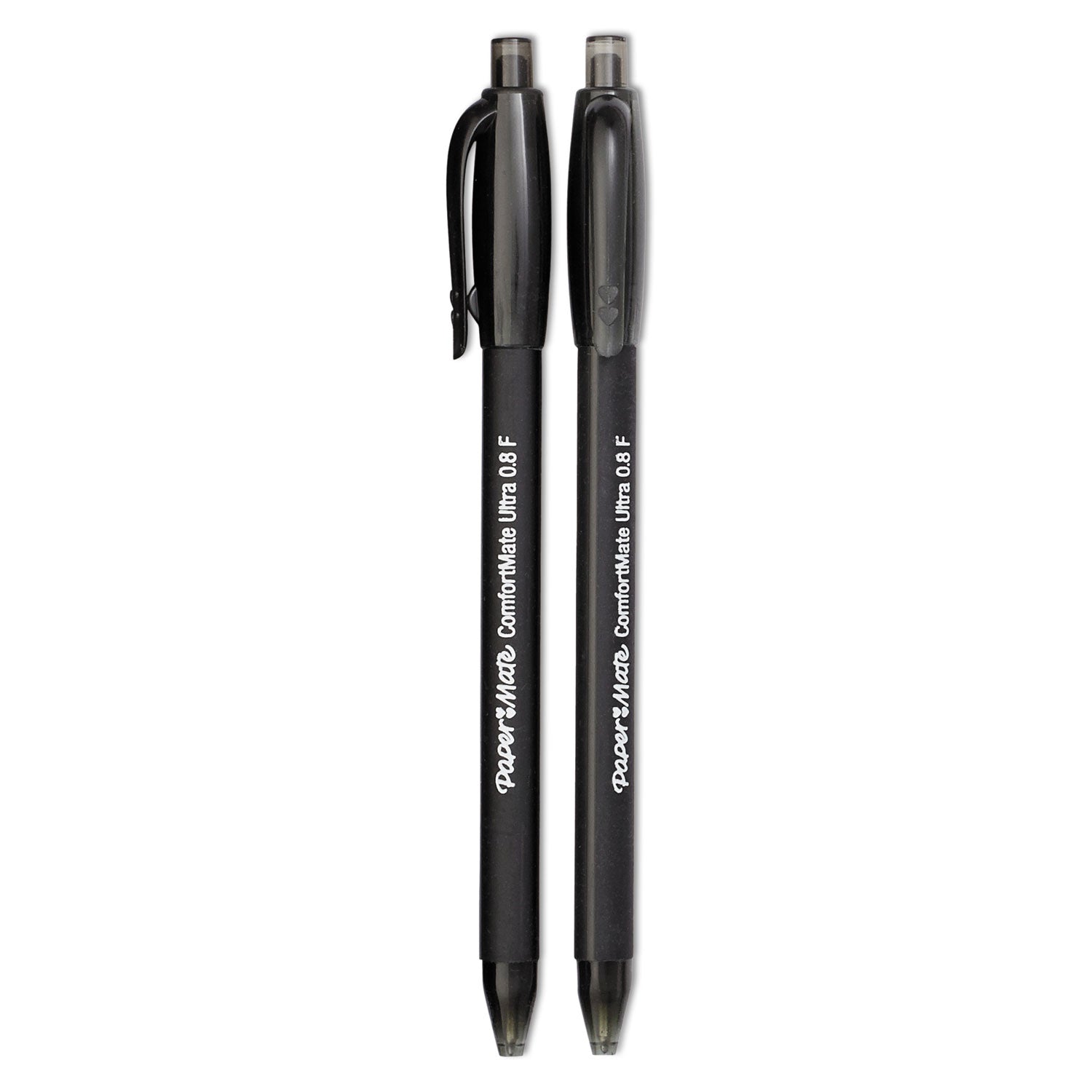 ComfortMate Ultra Ballpoint Pen, Retractable, Medium 1 mm, Black Ink, Black Barrel, Dozen - 