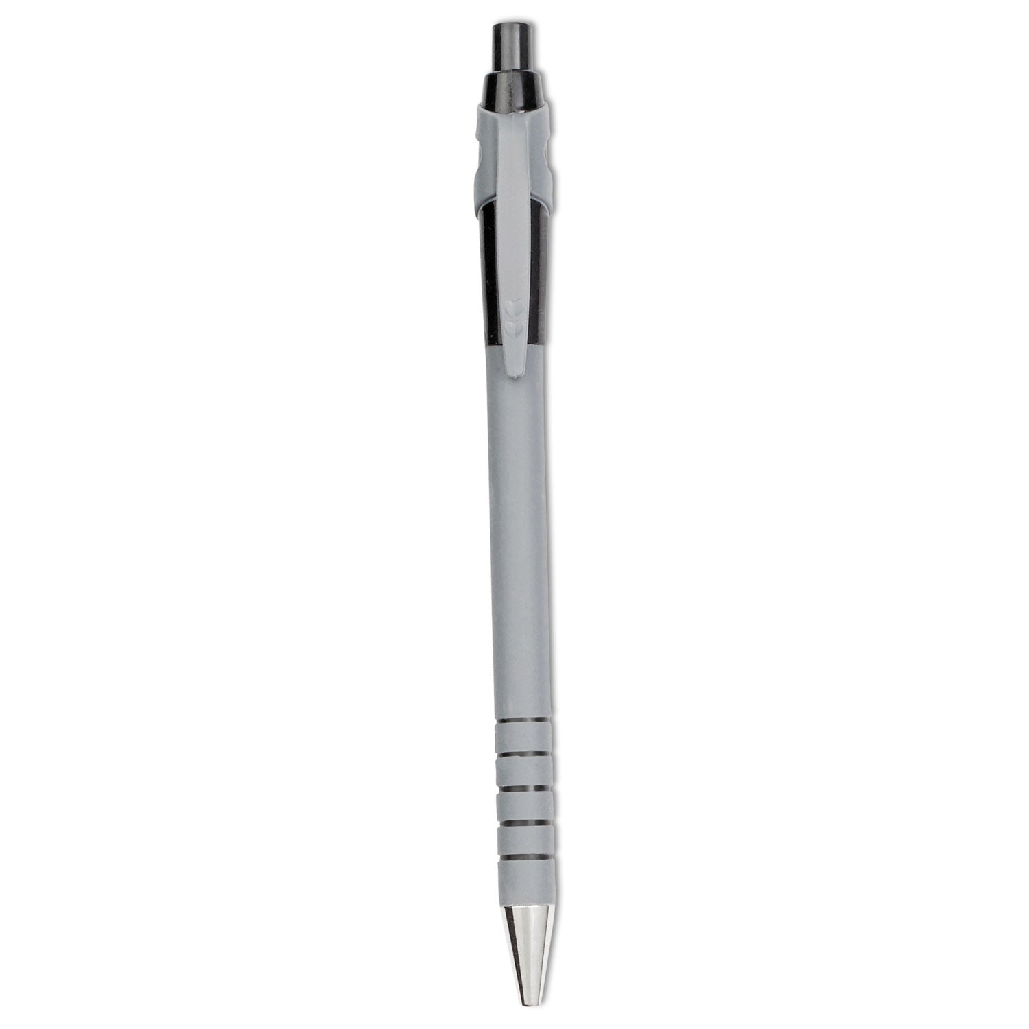 FlexGrip Ultra Recycled Ballpoint Pen, Retractable, Fine 0.8 mm, Black Ink, Gray/Black Barrel, Dozen - 