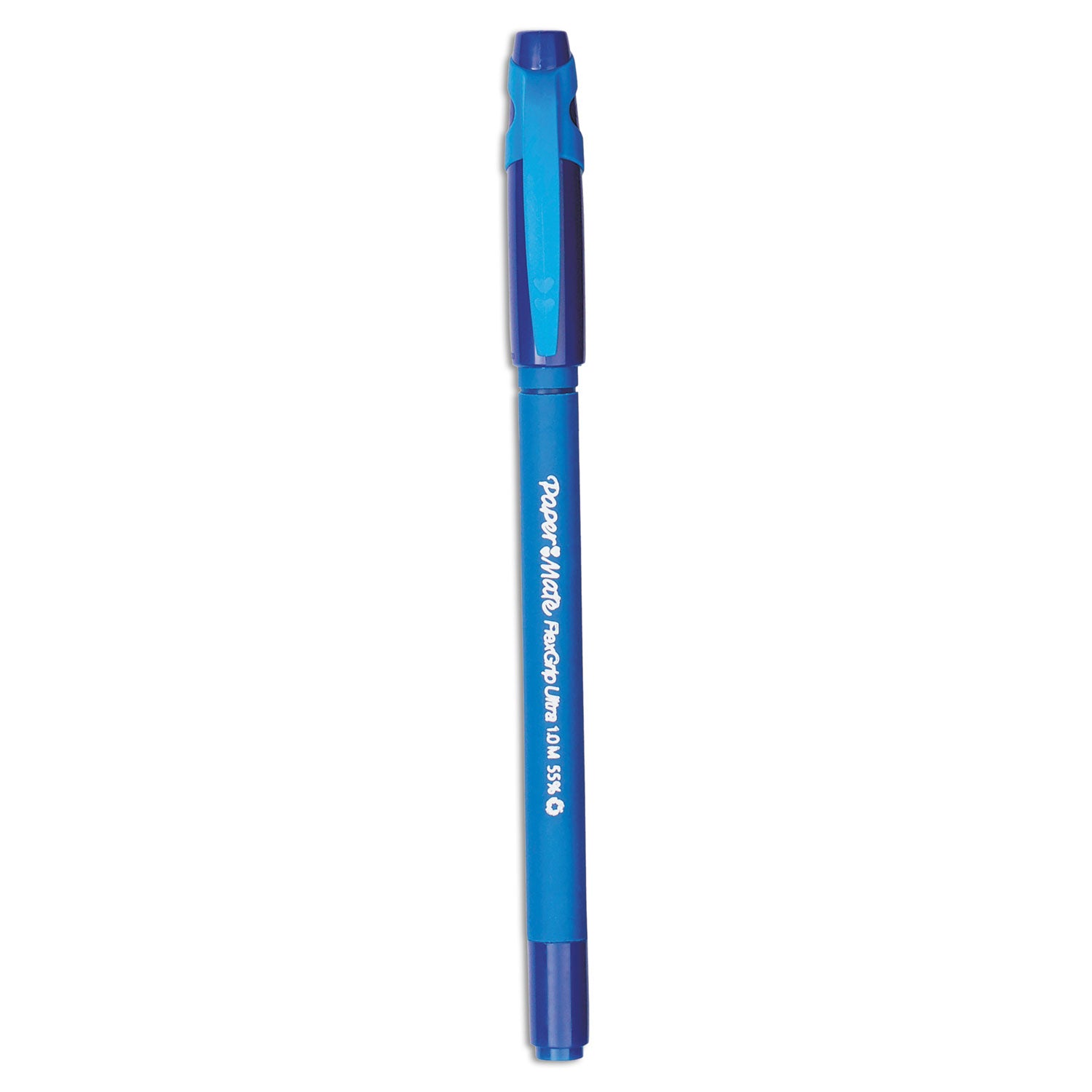 FlexGrip Ultra Recycled Ballpoint Pen, Stick, Medium 1 mm, Blue Ink, Blue Barrel, Dozen - 