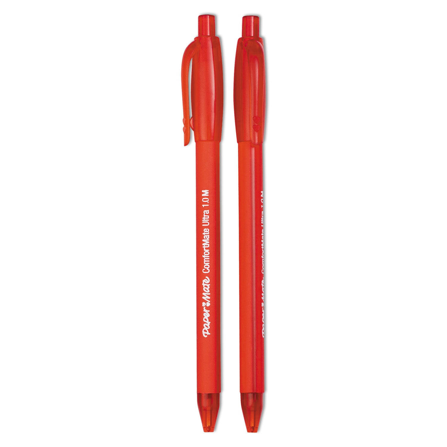 ComfortMate Ultra Ballpoint Pen, Retractable, Medium 1 mm, Red Ink, Red Barrel, Dozen - 