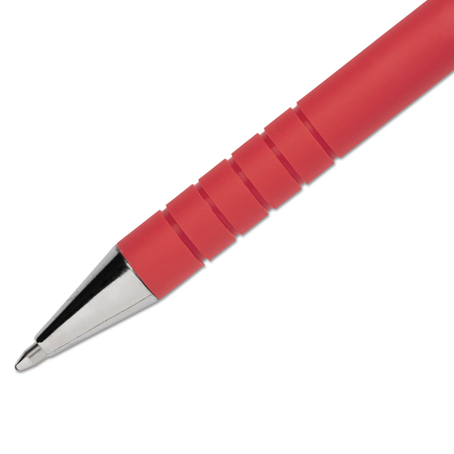 FlexGrip Ultra Recycled Ballpoint Pen, Stick, Medium 1 mm, Red Ink, Red Barrel, Dozen - 