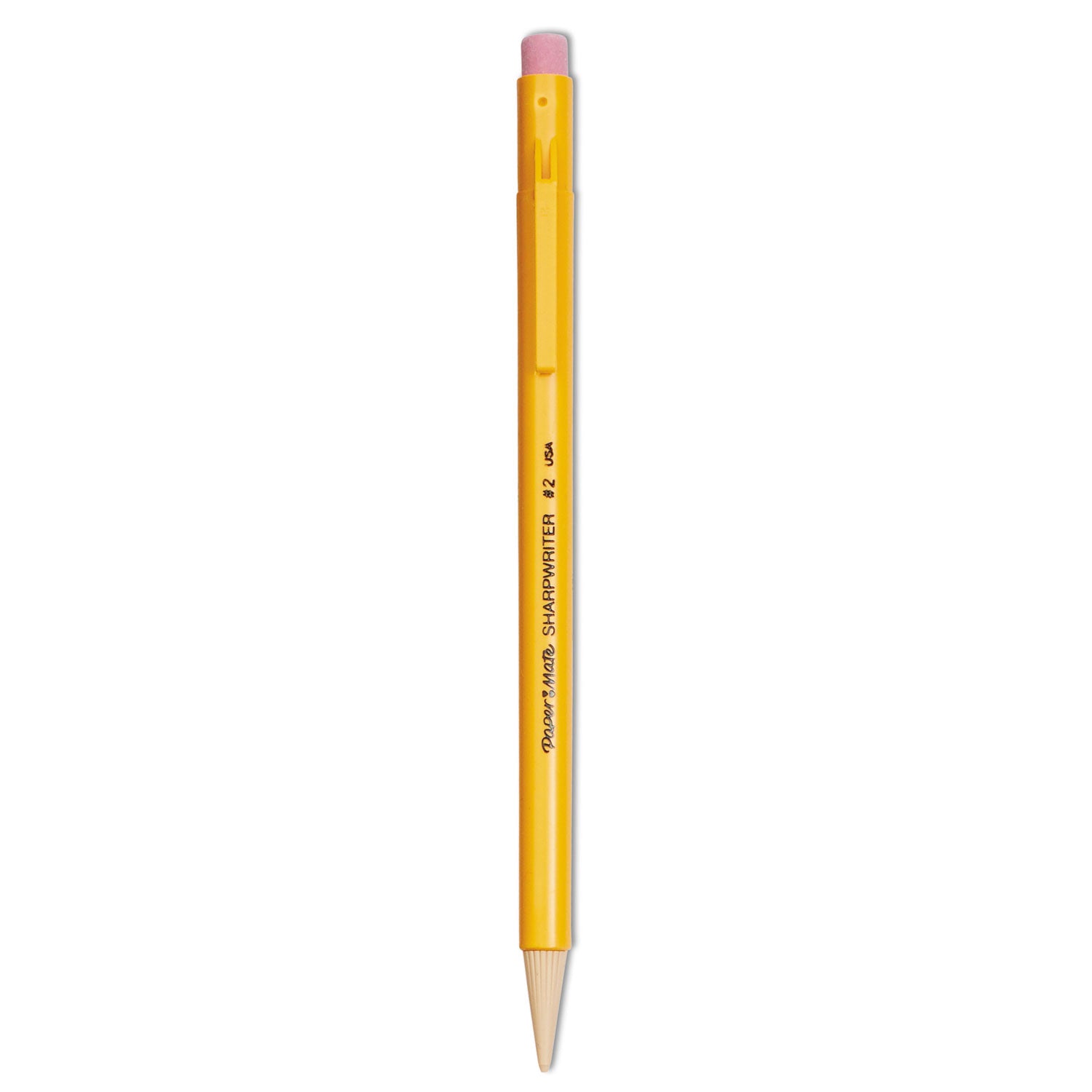 sharpwriter-mechanical-pencil-07-mm-hb-#2-black-lead-classic-yellow-barrel-dozen_pap3030131c - 1