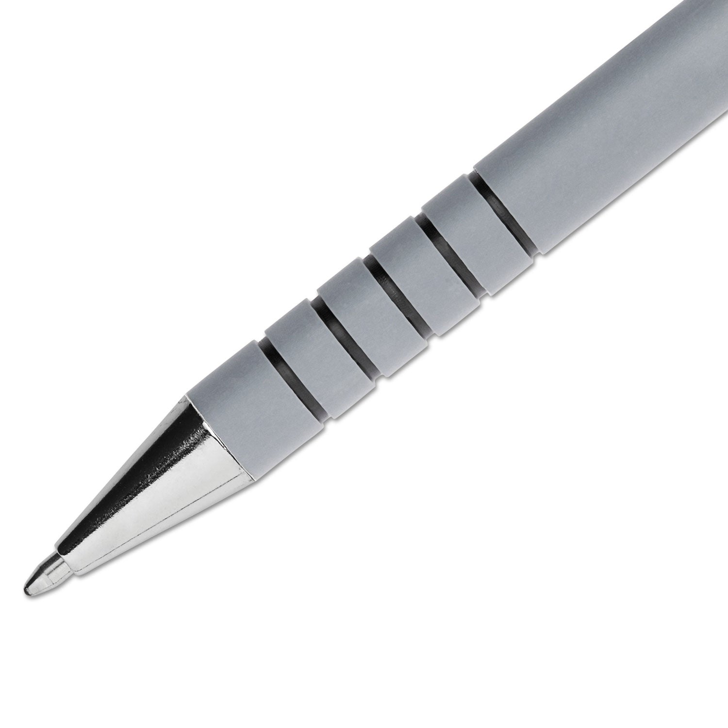 FlexGrip Ultra Recycled Ballpoint Pen, Stick, Medium 1 mm, Black Ink, Gray Barrel, Dozen - 