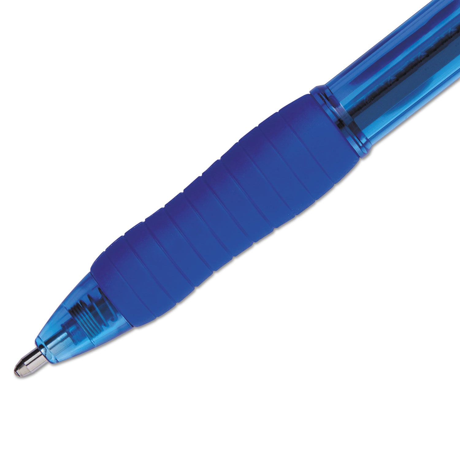 Profile Ballpoint Pen, Retractable, Bold 1.4 mm, Blue Ink, Translucent Blue Barrel, Dozen