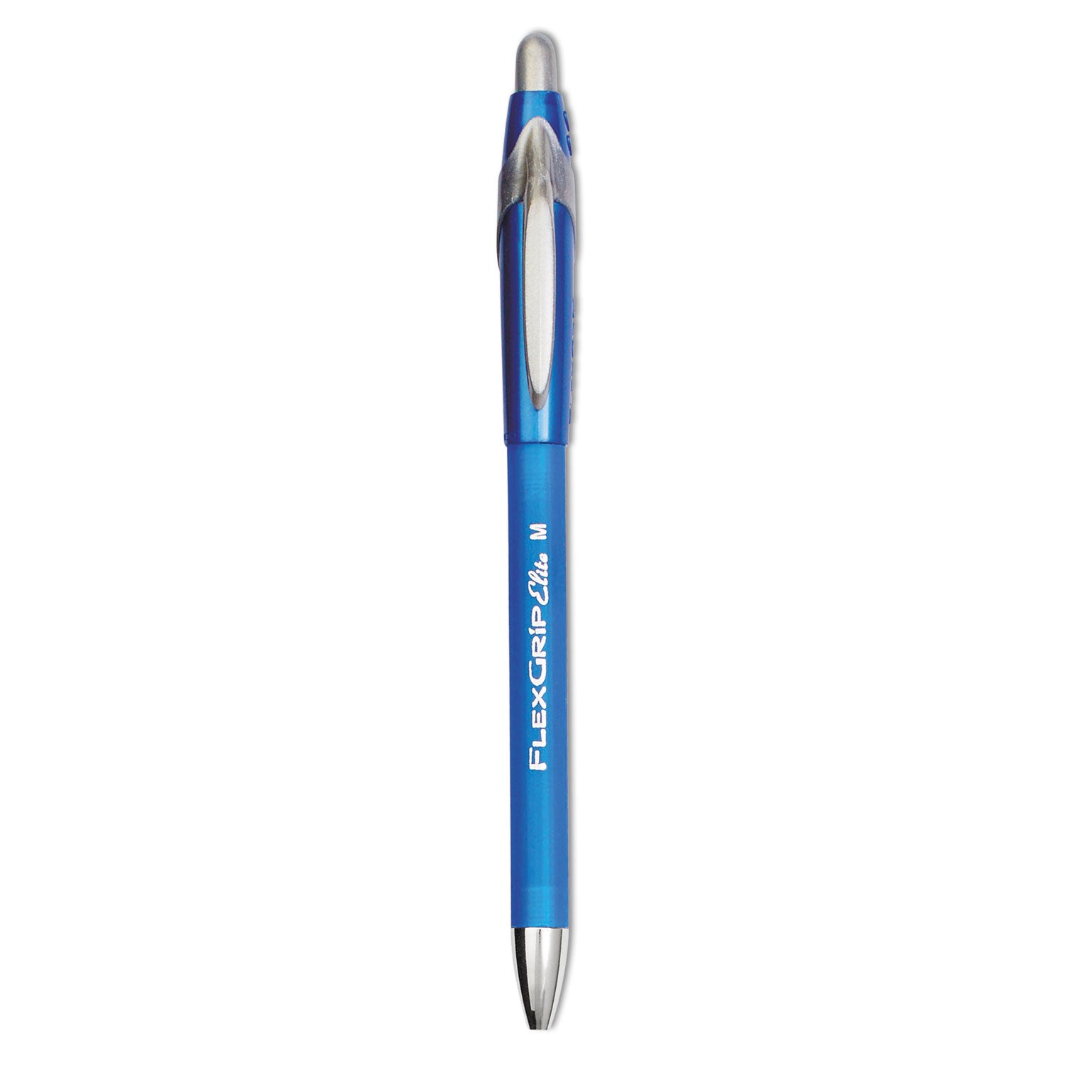 FlexGrip Elite Ballpoint Pen, Retractable, Medium 1 mm, Blue Ink, Blue Barrel, Dozen - 