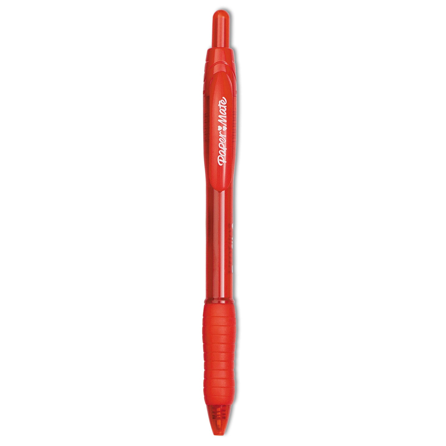 Profile Ballpoint Pen, Retractable, Bold 1.4 mm, Red Ink, Translucent Red Barrel, Dozen - 