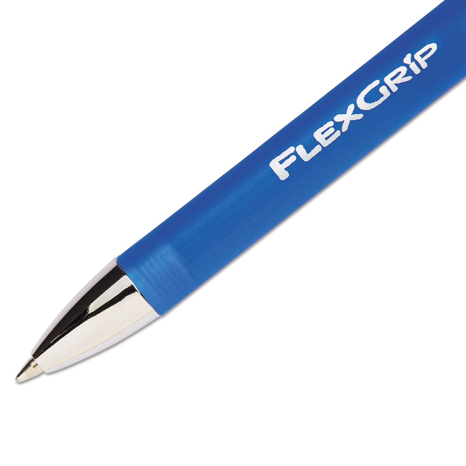 FlexGrip Elite Ballpoint Pen, Retractable, Fine 0.8 mm, Blue Ink, Blue Barrel, Dozen - 