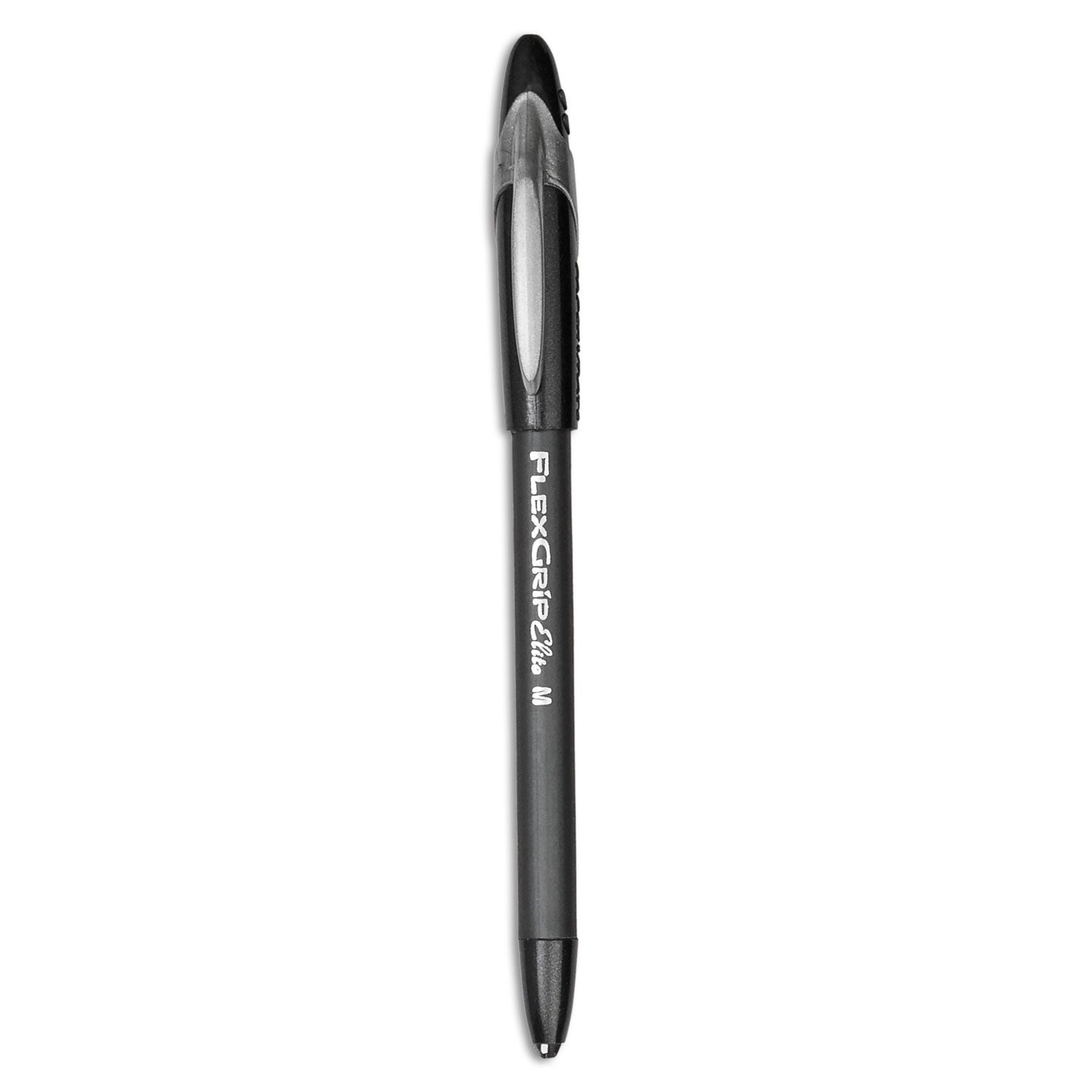 FlexGrip Elite Ballpoint Pen, Stick, Medium 1 mm, Black Ink, Black Barrel, Dozen - 1