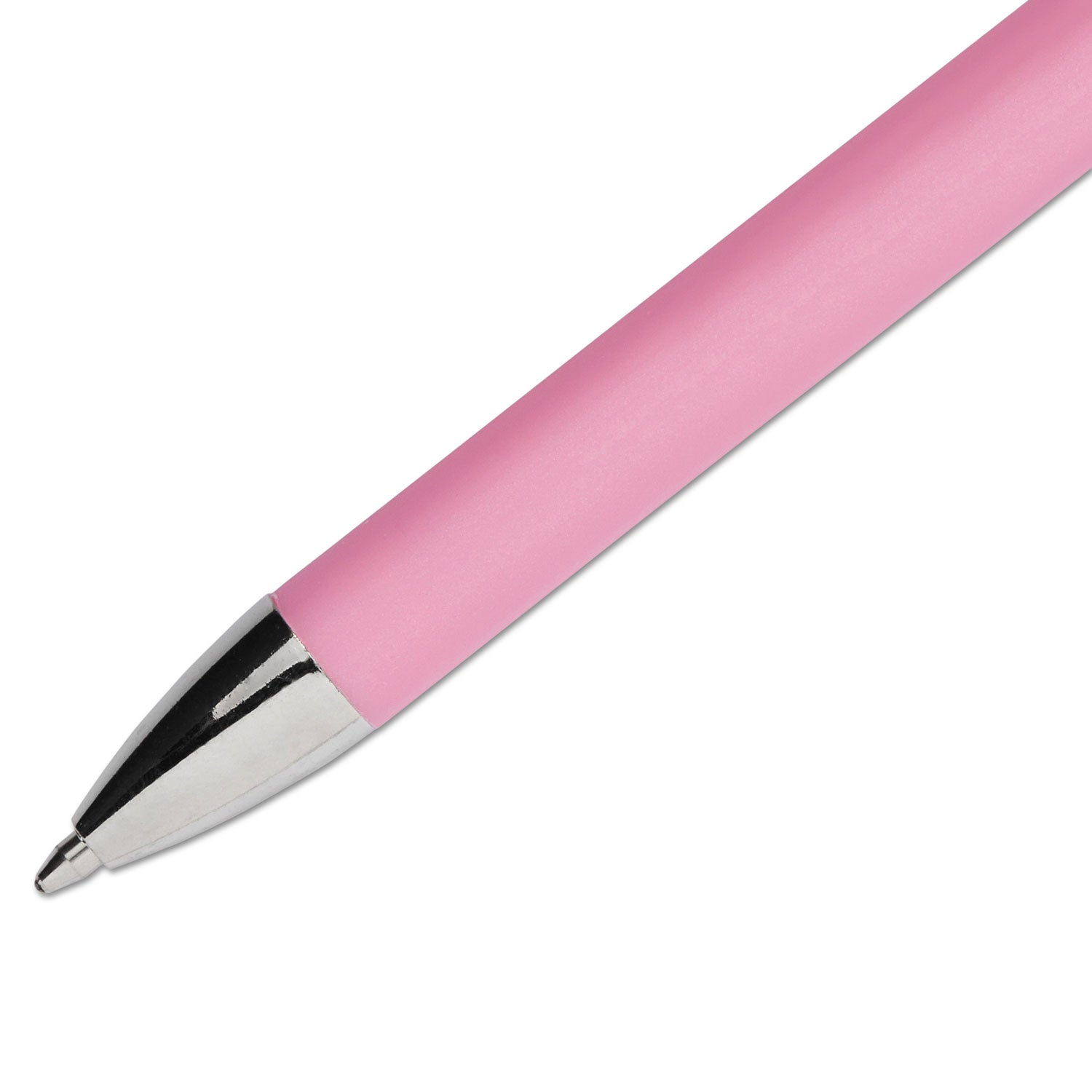 Write for Hope Edition FlexGrip Elite Ballpoint Pen, Retractable, Medium 1 mm, Black Ink, Pink Barrel, Dozen - 