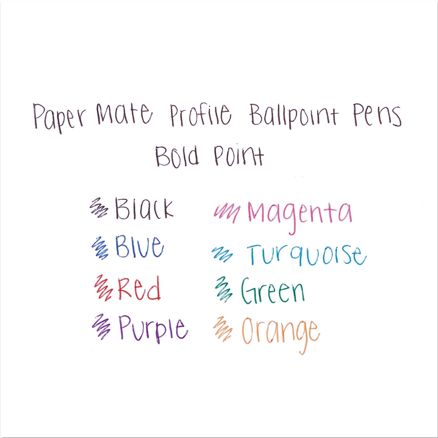 Profile Ballpoint Pen, Retractable, Bold 1.4 mm, Assorted Ink and Barrel Colors, 8/Pack - 