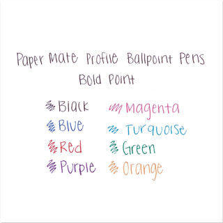 Profile Ballpoint Pen, Retractable, Bold 1.4 mm, Assorted Ink and Barrel Colors, 8/Pack