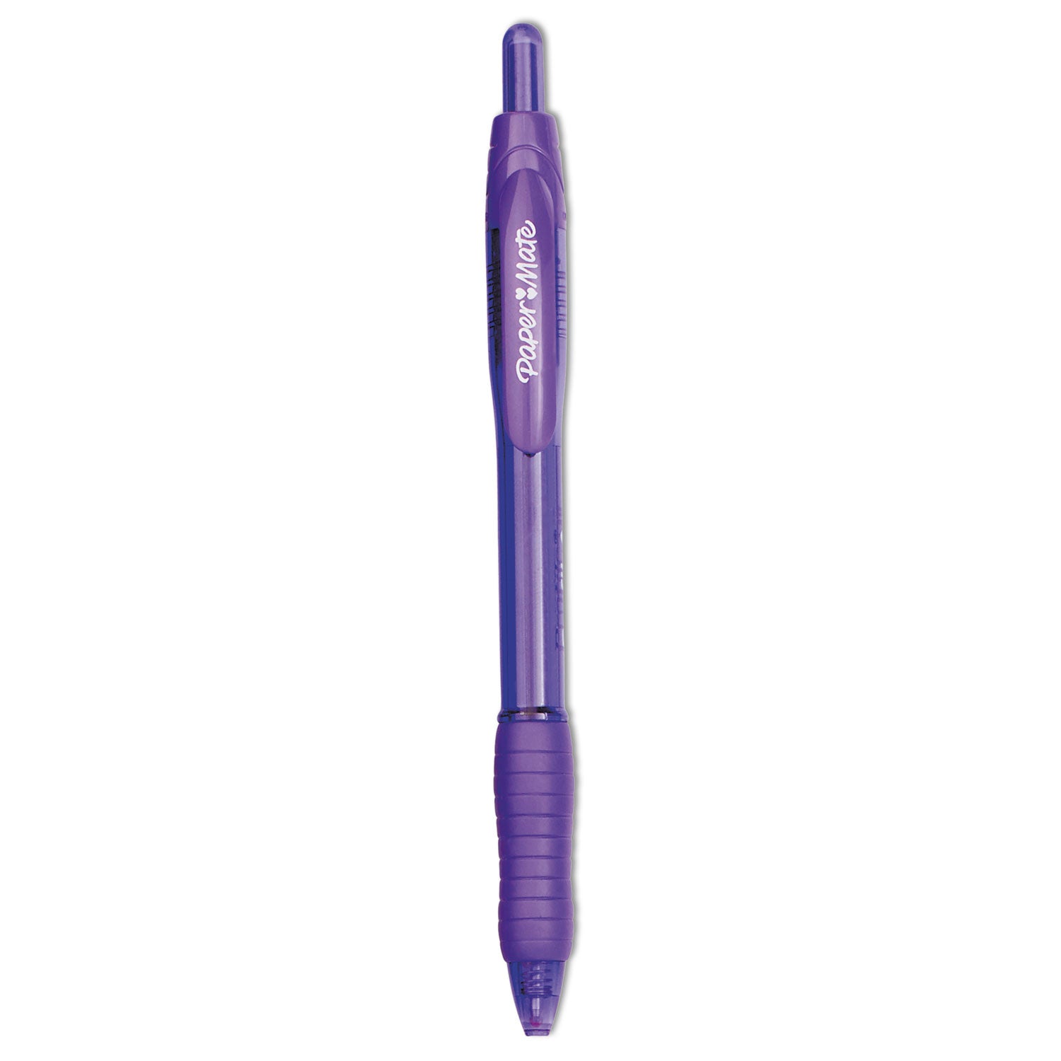 Profile Ballpoint Pen, Retractable, Bold 1.4 mm, Purple Ink, Translucent Purple Barrel, Dozen - 