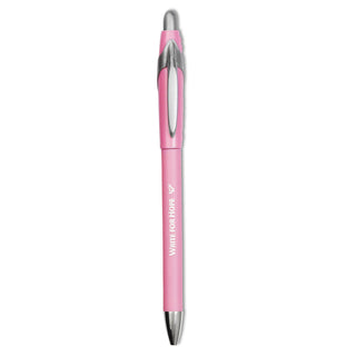 Write for Hope Edition FlexGrip Elite Ballpoint Pen, Retractable, Medium 1 mm, Black Ink, Pink Barrel, Dozen - 