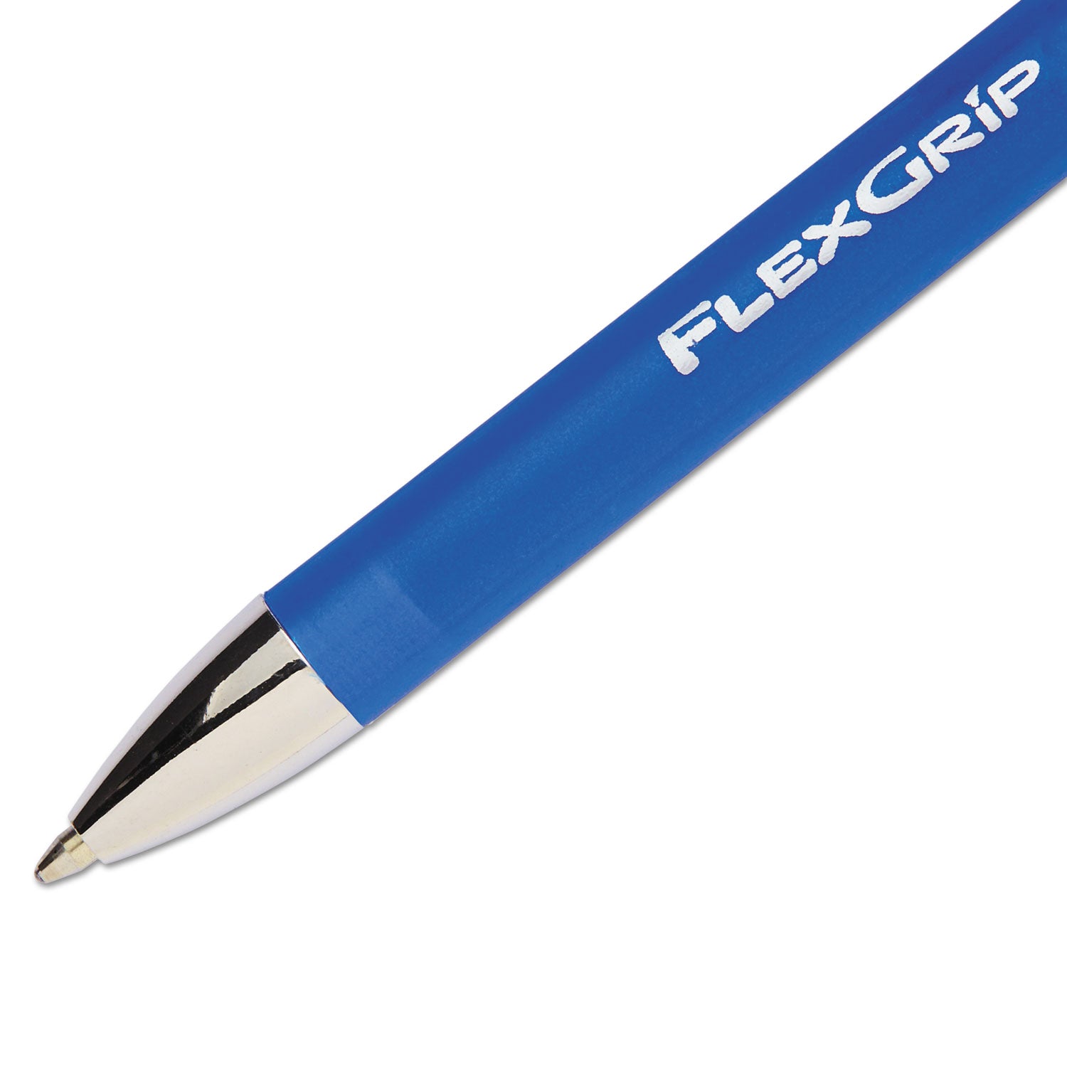 FlexGrip Elite Ballpoint Pen, Retractable, Medium 1 mm, Blue Ink, Blue Barrel, Dozen - 