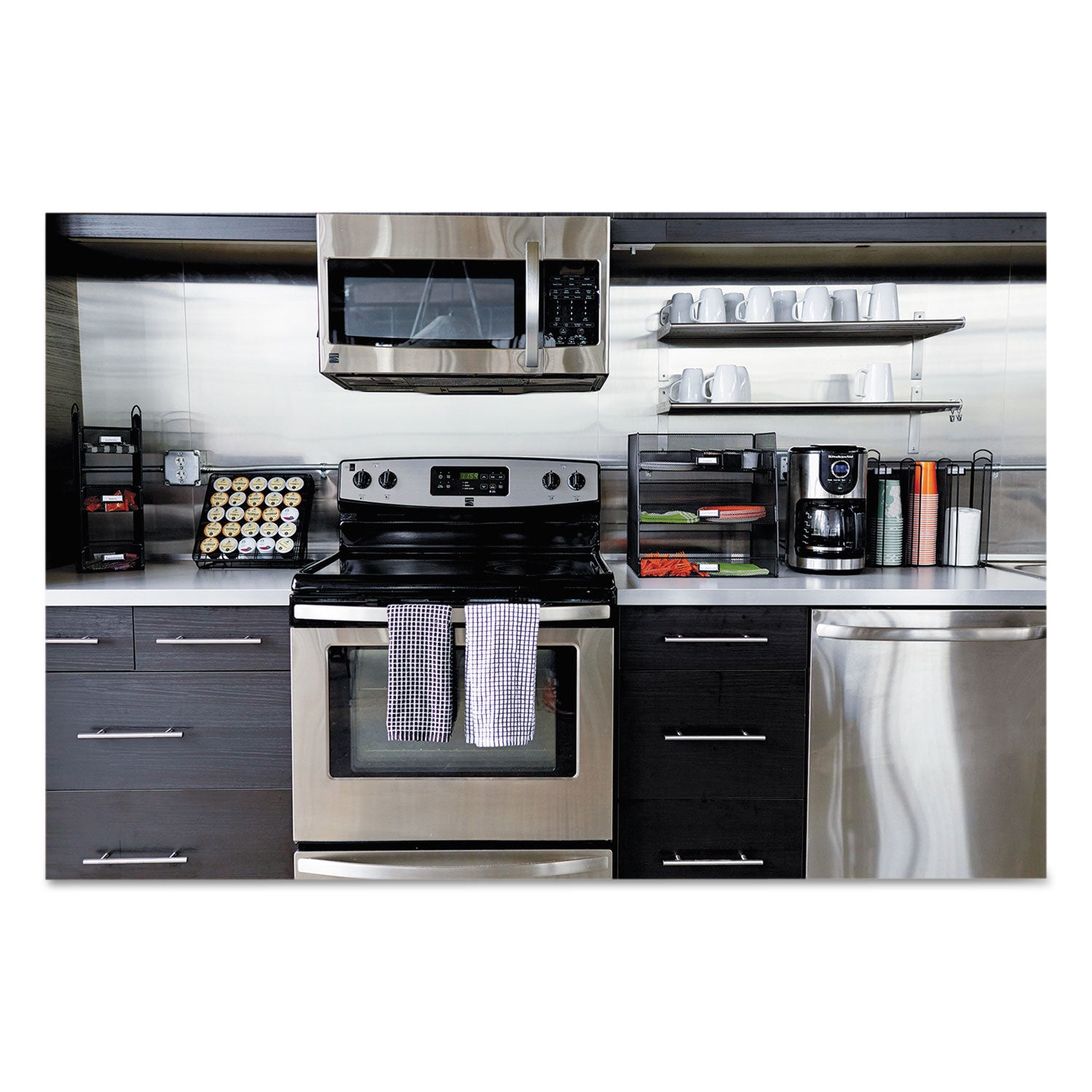 onyx-breakroom-organizers-3-compartments-6-x-6-x-18-steel-mesh-black_saf3290bl - 2
