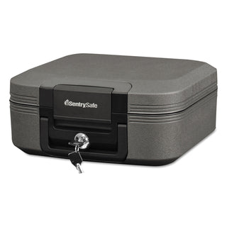 Sentry Safe Tubular Lock Fire Chest - Water Proof - Overall Size 6.6" x 15.4" x 14.3" - Charcoal Gray - 2