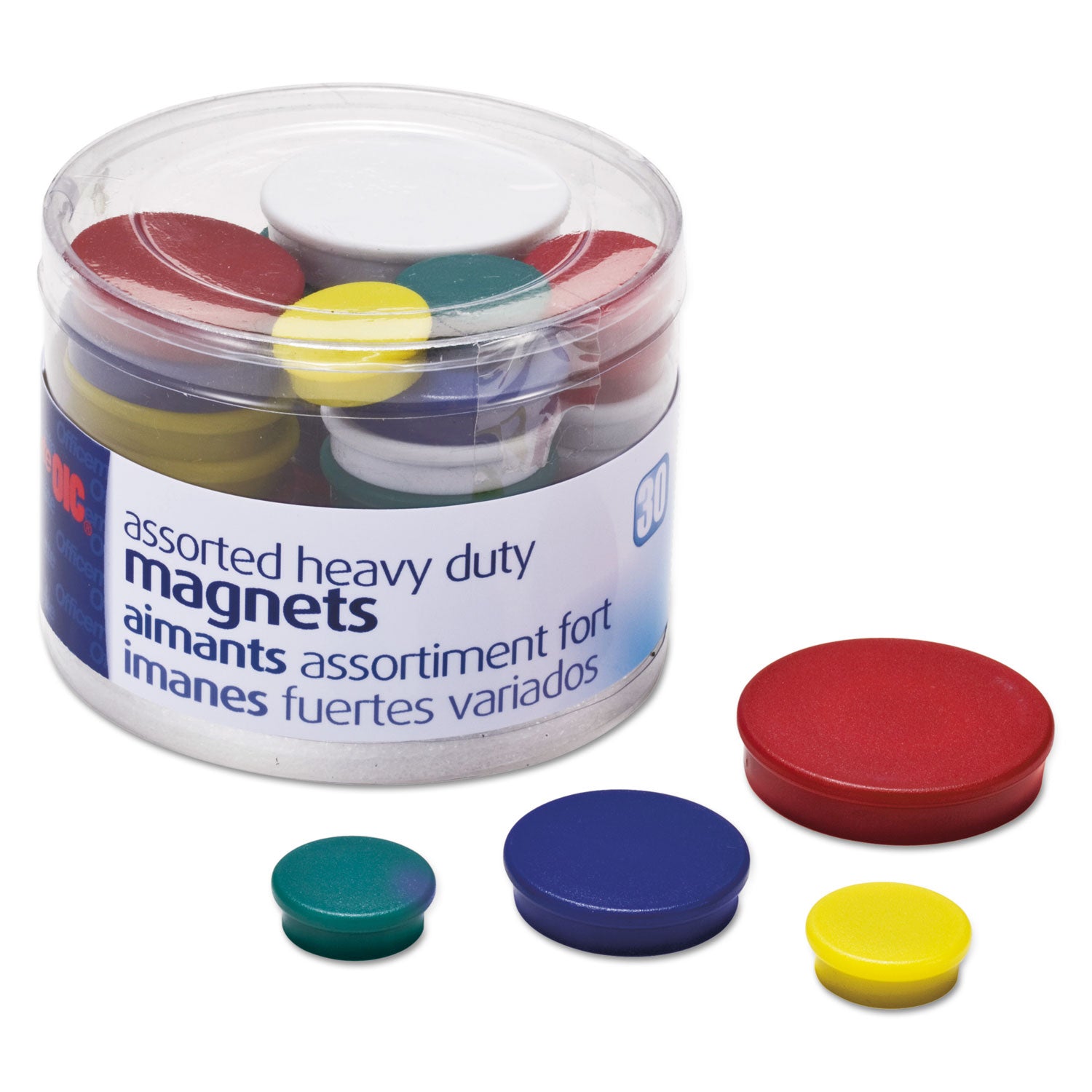 assorted-heavy-duty-magnets-circles-assorted-sizes-and-colors-30-tub_oic92501 - 1