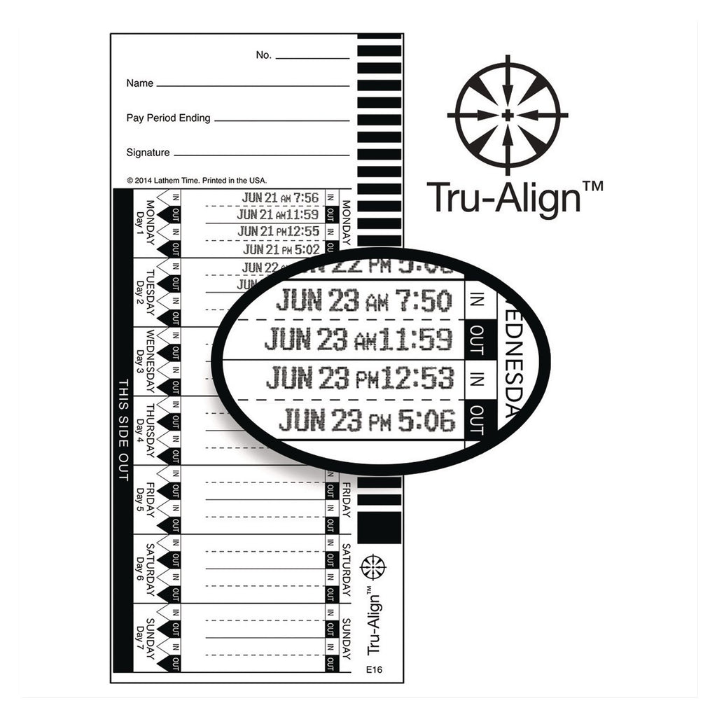 Time Clock Cards for Lathem Time 1600E, One Side, 4 x 9, 100/Pack
