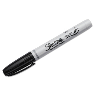 Brush Tip Permanent Marker, Medium Brush Tip, Black, Dozen - 