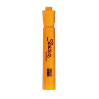 Tank Style Highlighters, Orange Ink, Chisel Tip, Orange Barrel, Dozen