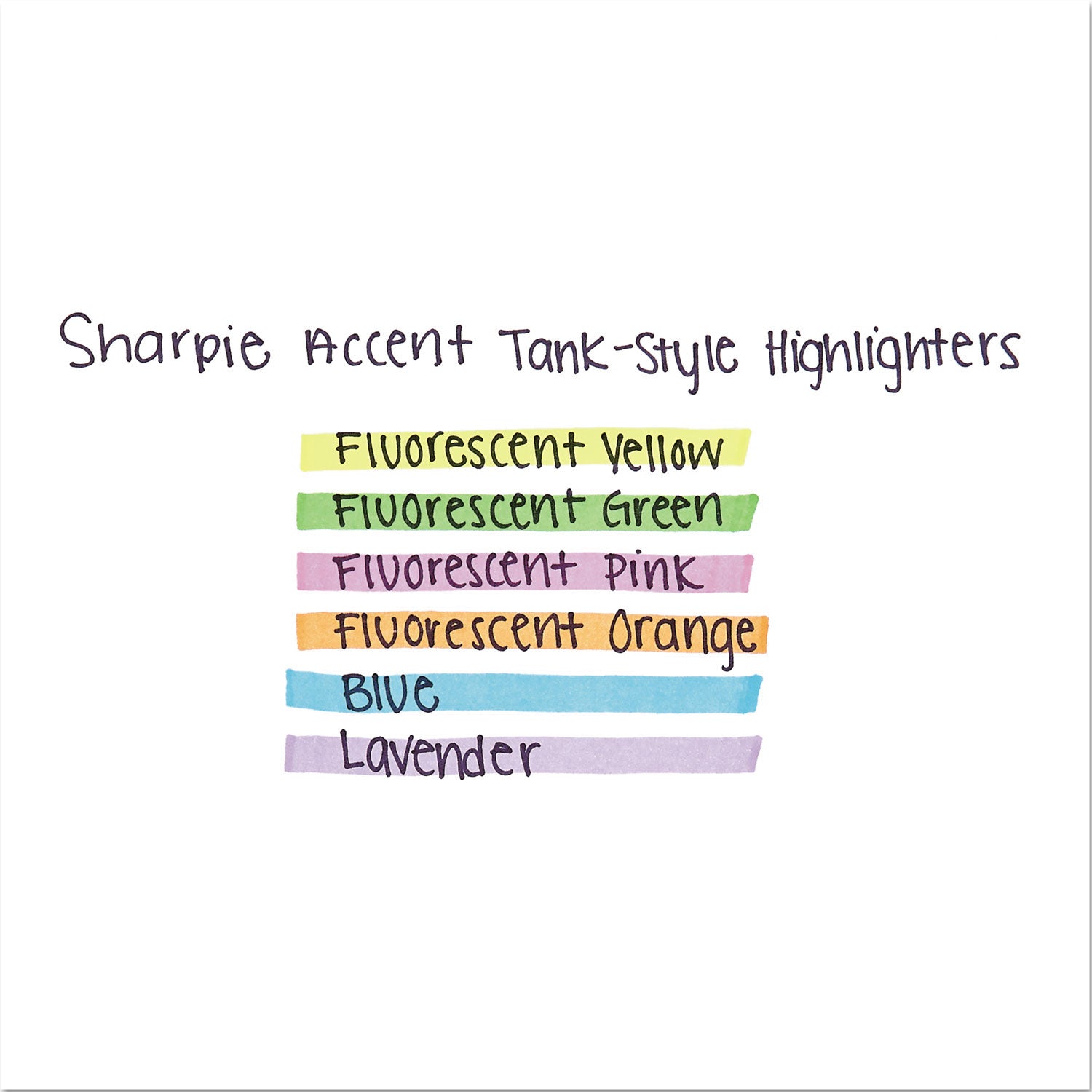 Tank Style Highlighters, Fluorescent Yellow Ink, Chisel Tip, Yellow Barrel, 4/Set