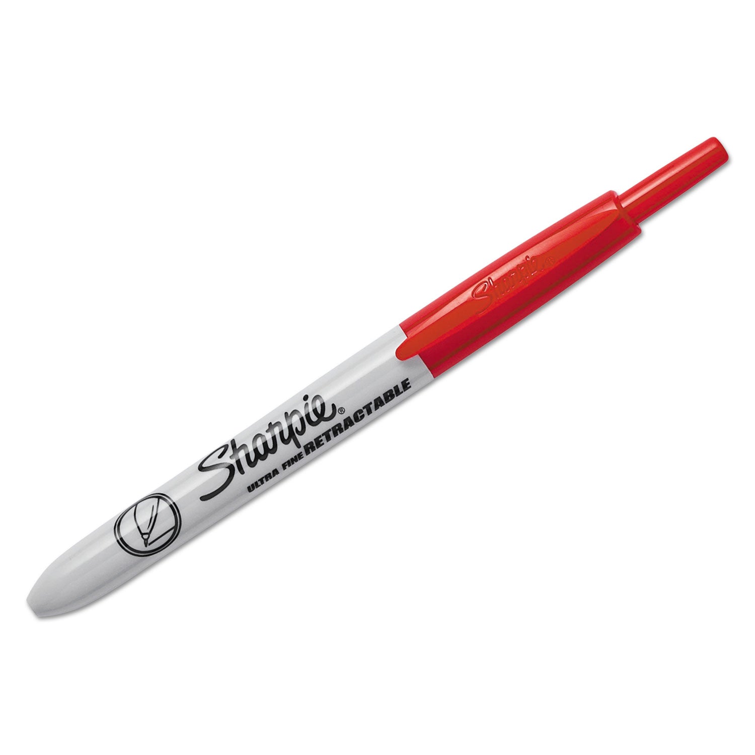 Retractable Permanent Marker, Extra-Fine Needle Tip, Red - 