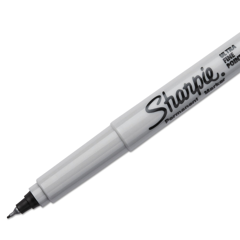 Ultra Fine Tip Permanent Marker, Ultra-Fine Needle Tip, Black, 5/Pack