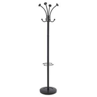 Viena Coat Stand, Eight Knobs, Steel, 16w x 16d x 70.5h, Black - 