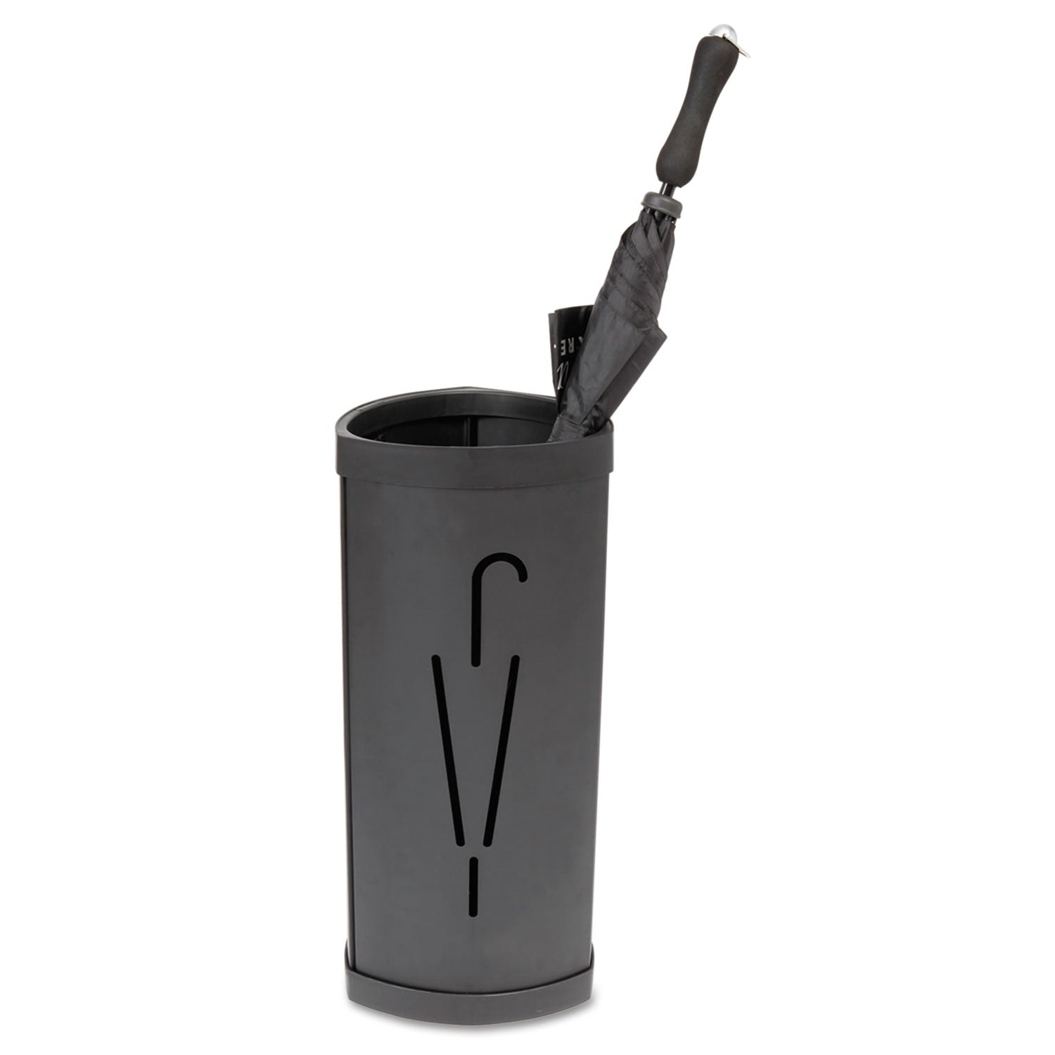 Triangular Umbrella Stand, Steel/Plastic, 10.25w x 10.25d x 23.67h, Black - 