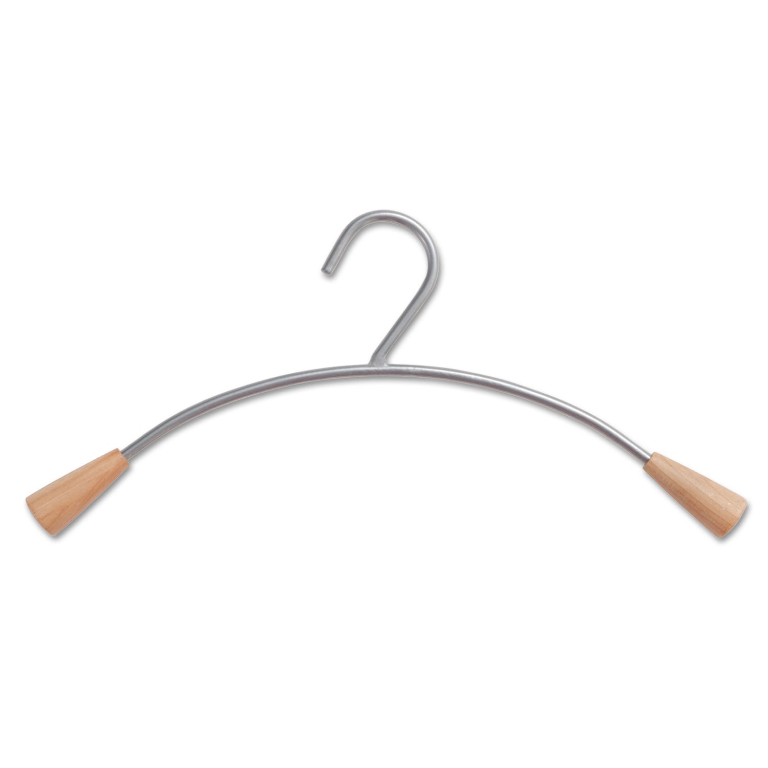 Metal and Wood Coat Hangers, 16.8", Metallic Gray/Mahogany, 6/Set - 1