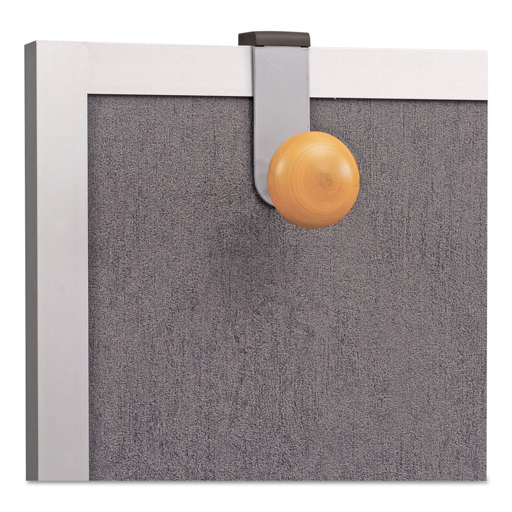 Cubicle Garment Peg, 1-Hook, 1.2 x 1.38 x 4.3, Wood, Metallic Gray, 1 lb Capacity - 